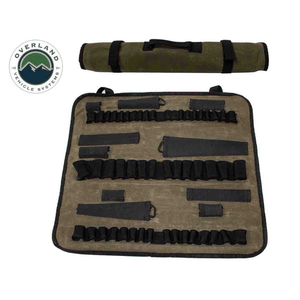 Overland Vehicle Systems Rolled Socket Organizer Storage Bag rolled and unrolled