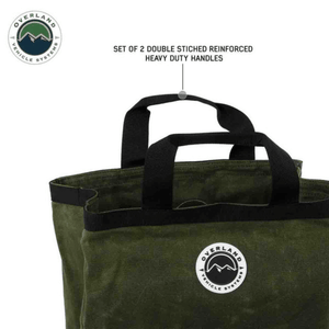 Overland Vehicle Systems Tote Bag - Heavy-Duty #16 Waxed Canvas Storage & Gear Carry Bag Heavy Duty Handles
