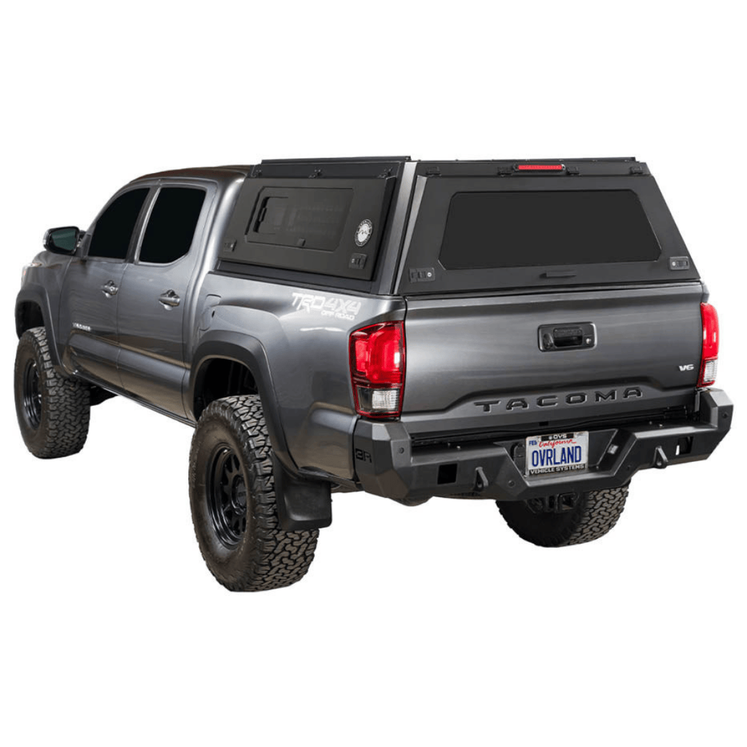 Overland Vehicle Systems Truck Cap for  2016 to 2023 Toyota Tacoma - 5 Ft. Bed with Sliding Window Panels