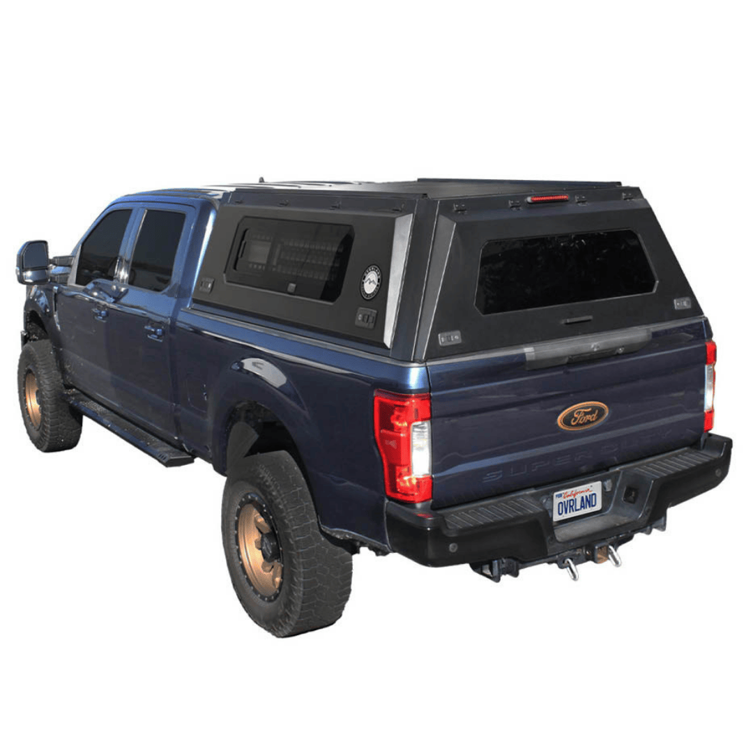 Overland Vehicle Systems Truck Cap for 2017 to 2022 Ford F-250/F-350 6.8 ft. Bed with Sliding Window Panels