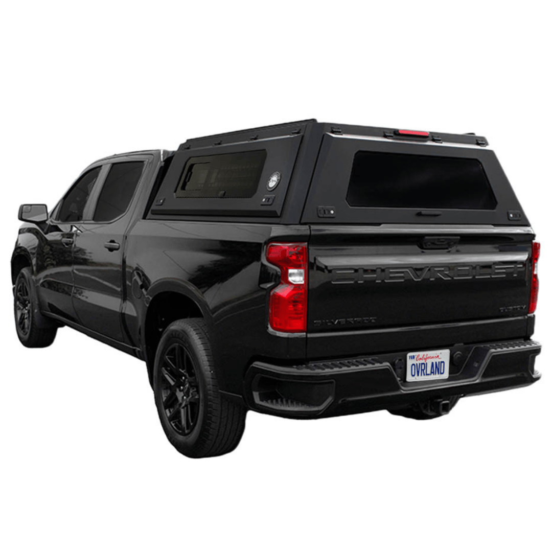 Overland Vehicle Systems Truck Cap for 2019 to 2026 GM Silverado/Sierra 1500 - 5.8 ft. Bed with Sliding Window Panels