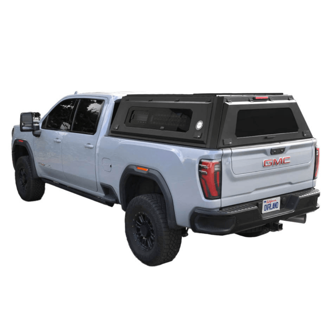 Overland Vehicle Systems Truck Cap for 2020 to 2026 GM 2500/3500 Short Bed - 6.9 ft. Bed with Sliding Window Panels