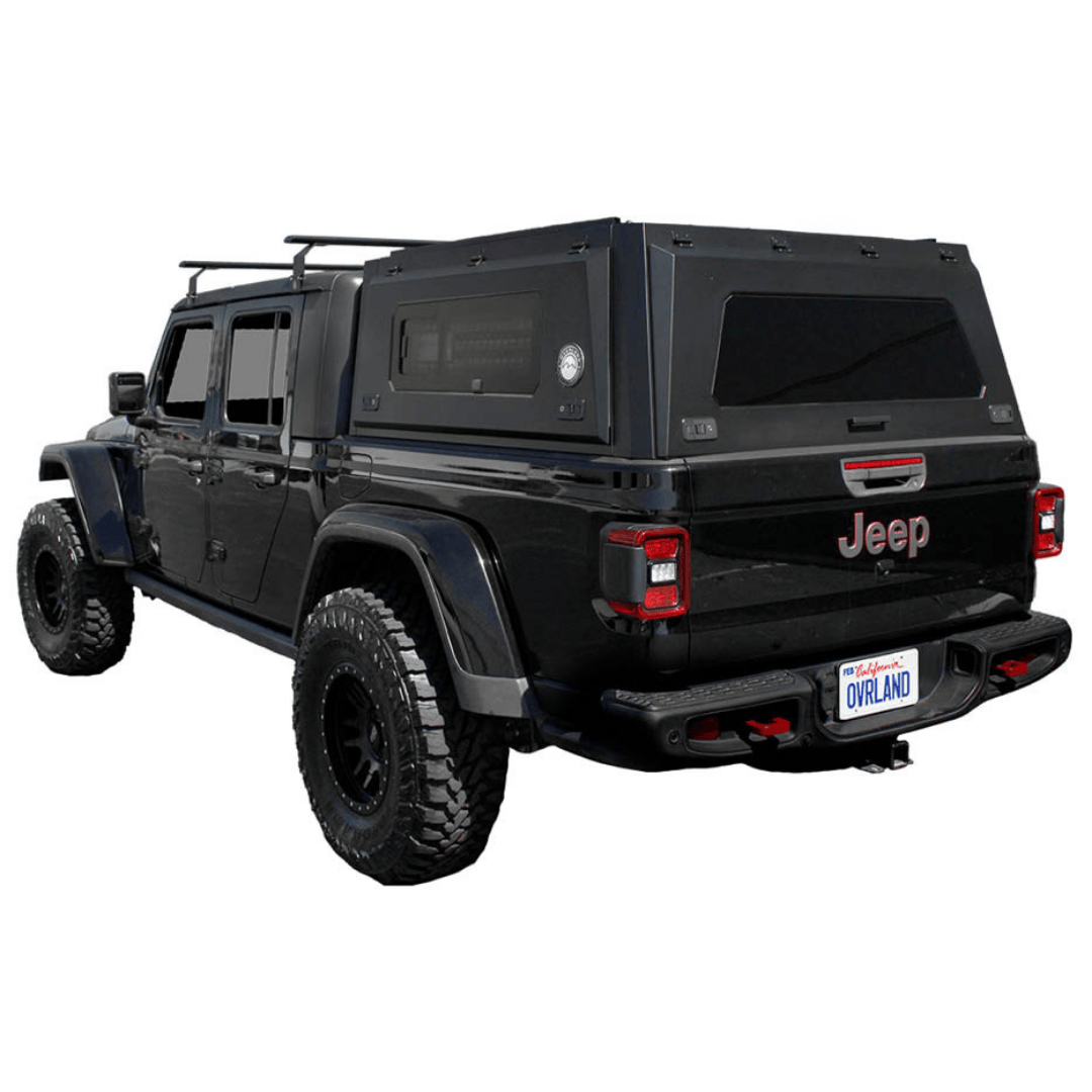 Overland Vehicle Systems Truck Cap for 2020 to 2026 Jeep Gladiator - 5 ft. Bed with Sliding Window Panels