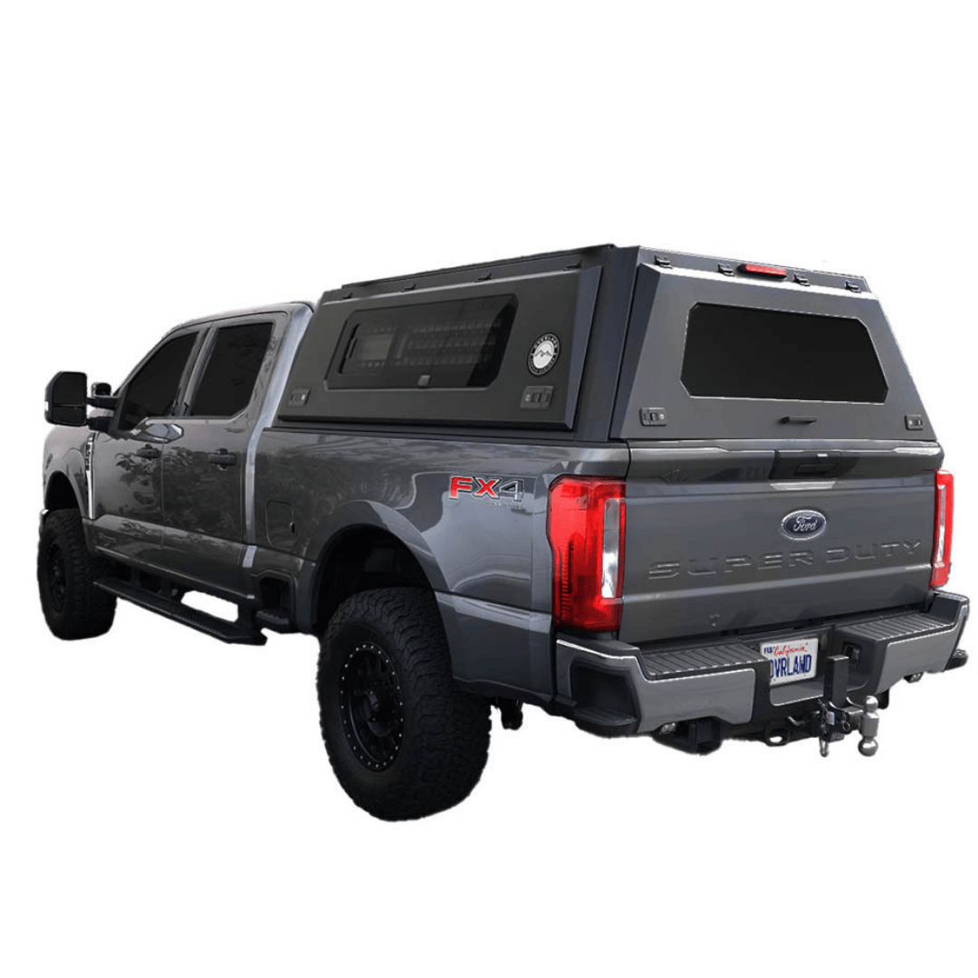 Overland Vehicle Systems Truck Cap for 2023 to 2026 Ford F-250/F-350 6.8 ft. Bed with Sliding Window Panels