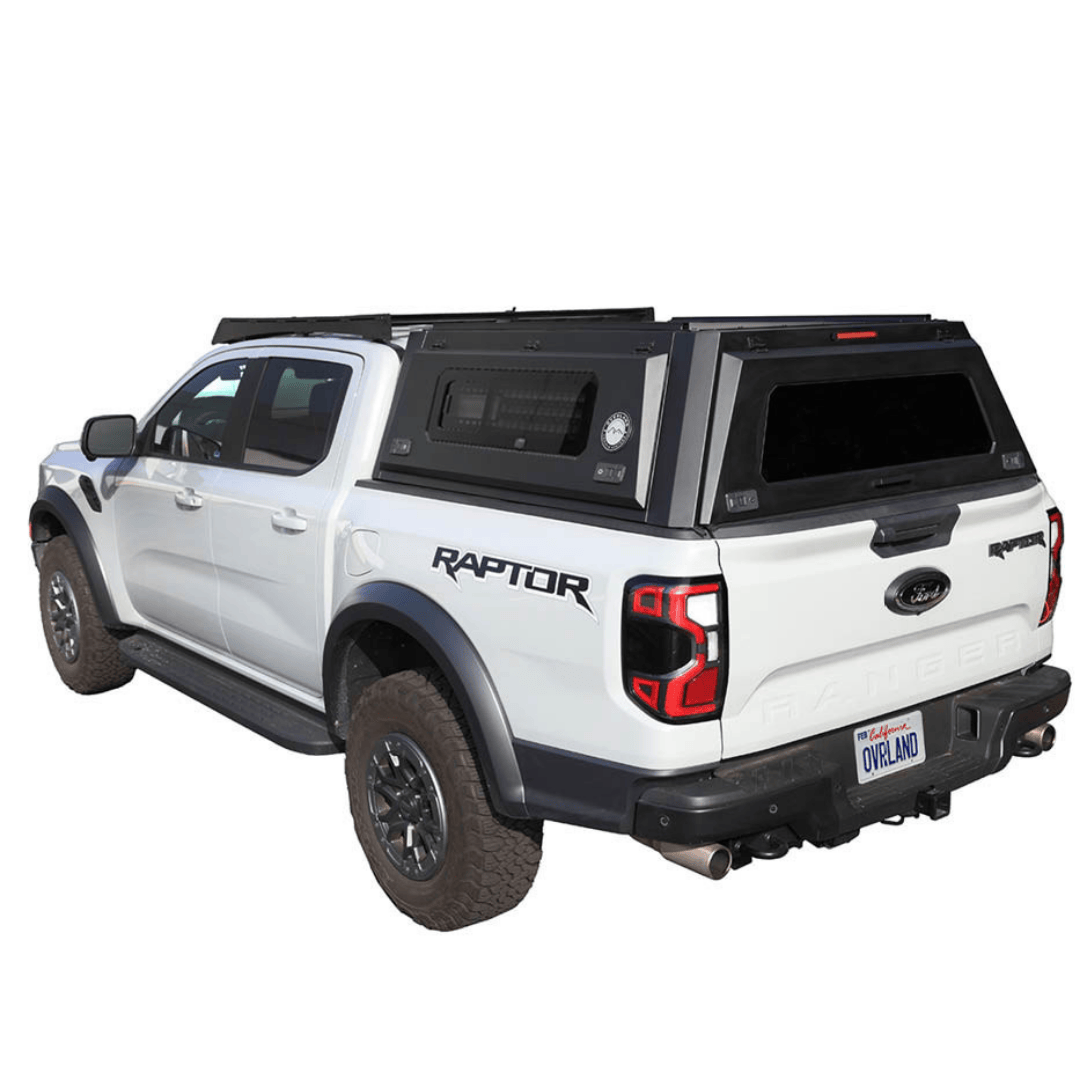 Overland Vehicle Systems Truck Cap for 2024 to 2026 Ford Ranger - 5 ft. Bed with Sliding Window Panels