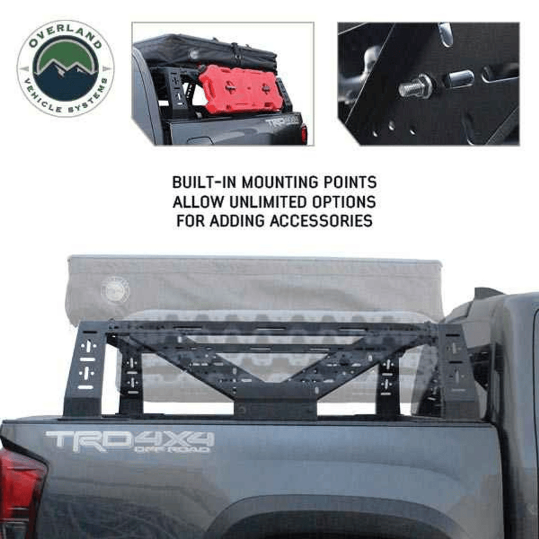 Overland Vehicle Systems Universal Mid Height Rack for Pick Up Trucks built-in mounting points