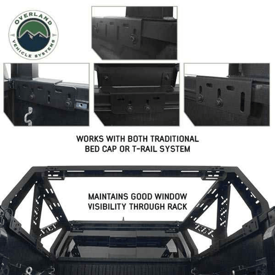 Overland Vehicle Systems Universal Mid Height Rack for Pick Up Trucks universal compatibility