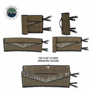 Overland Vehicle Systems Wrench Tool Roll - #16 Waxed Canvas Storage Flaps and straps