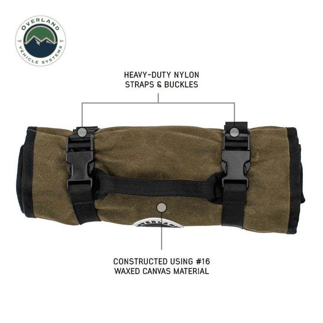 Overland Vehicle Systems Wrench Tool Roll - #16 Waxed Canvas Storage Buckles and Nylon Straps