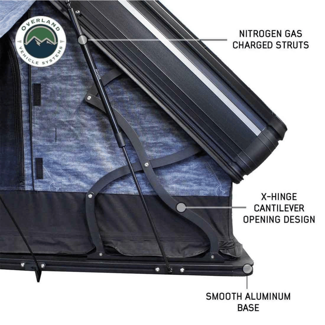 Overland Vehicle Systems XD Everest Cantilever Aluminum Hard Shell Roof Top Tent - Opening Design