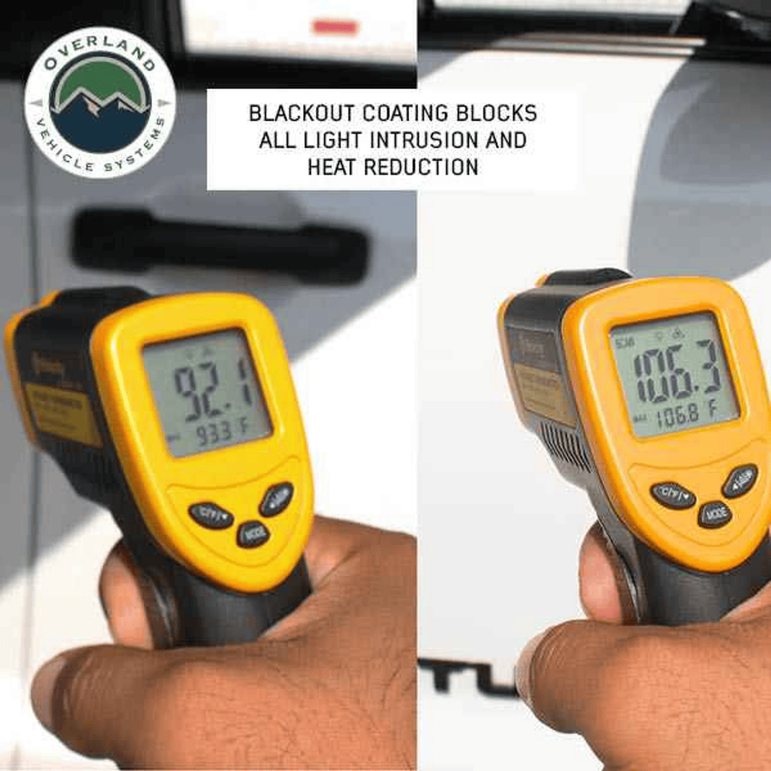 Overland Vehicle Systems XD Nomadic 180 Degree Awning blackout coating temperature difference