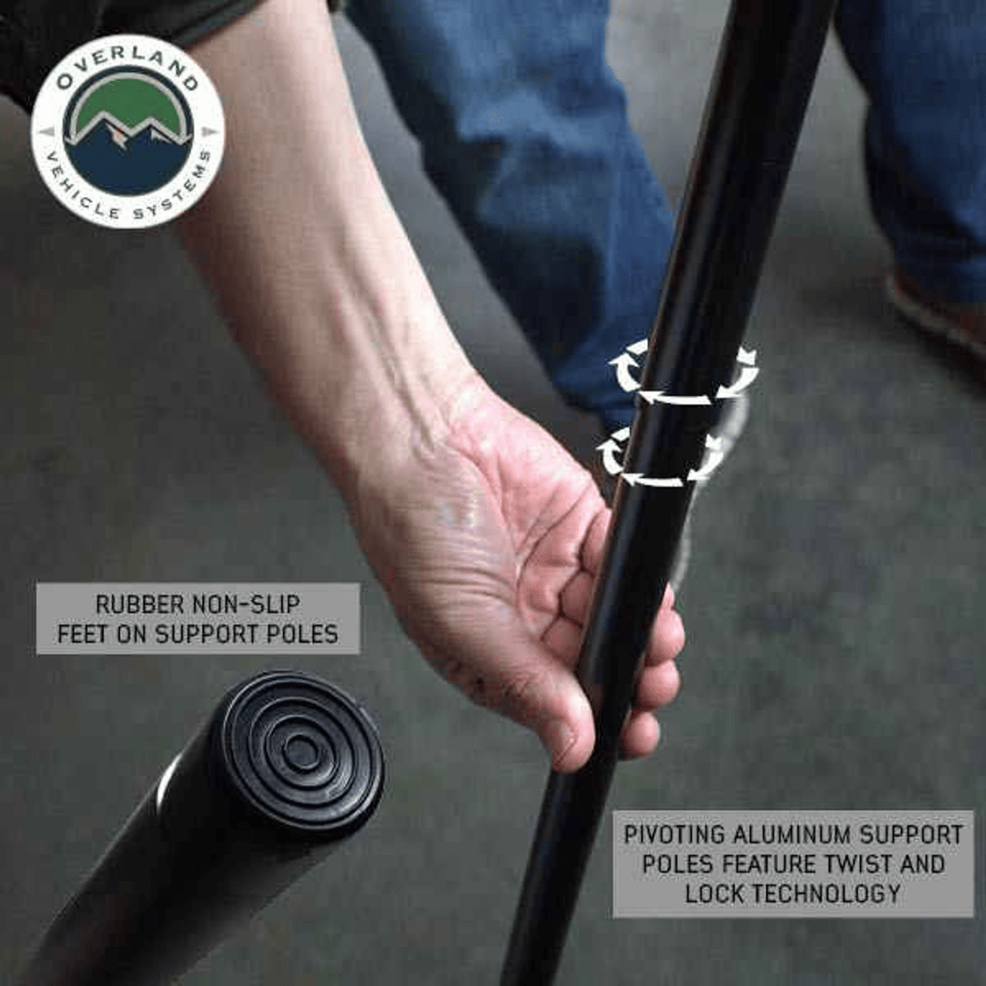 Overland Vehicle Systems XD Nomadic 180 Degree Awning non-slip pole feet