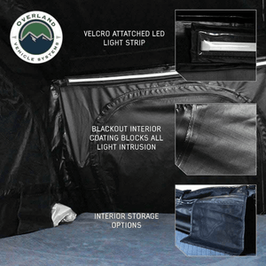 Overland Vehicle Systems XD Sherpa Hybrid Soft Shell Roof Top Tent blackout interior