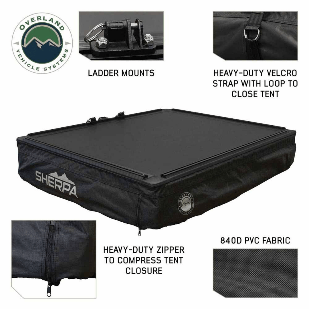 Overland Vehicle Systems XD Sherpa Hybrid Soft Shell Roof Top Tent heavy duty