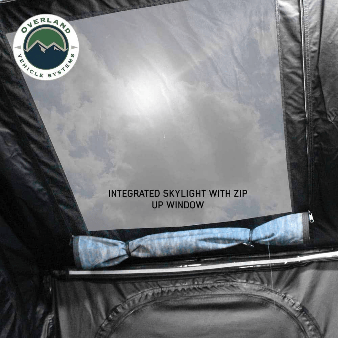 Overland Vehicle Systems XD Sherpa Hybrid Soft Shell Roof Top Tent skylight