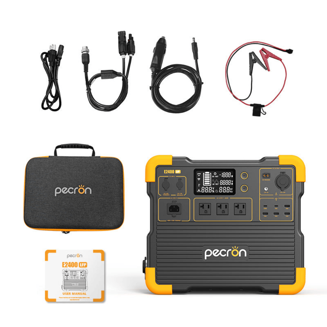 PECRON E2400LFP Portable Power Station inclusions