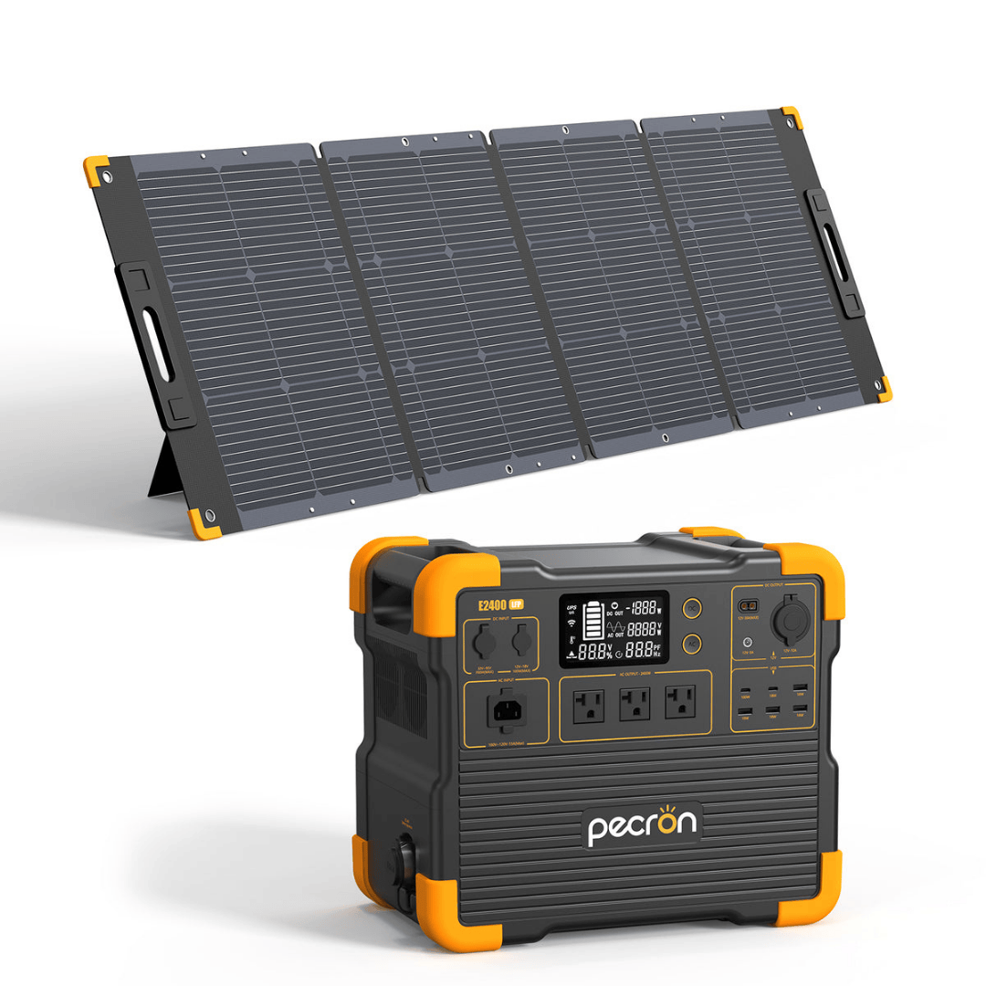 PECRON E2400LFP Portable Power Station with 200 or 300W solar panel