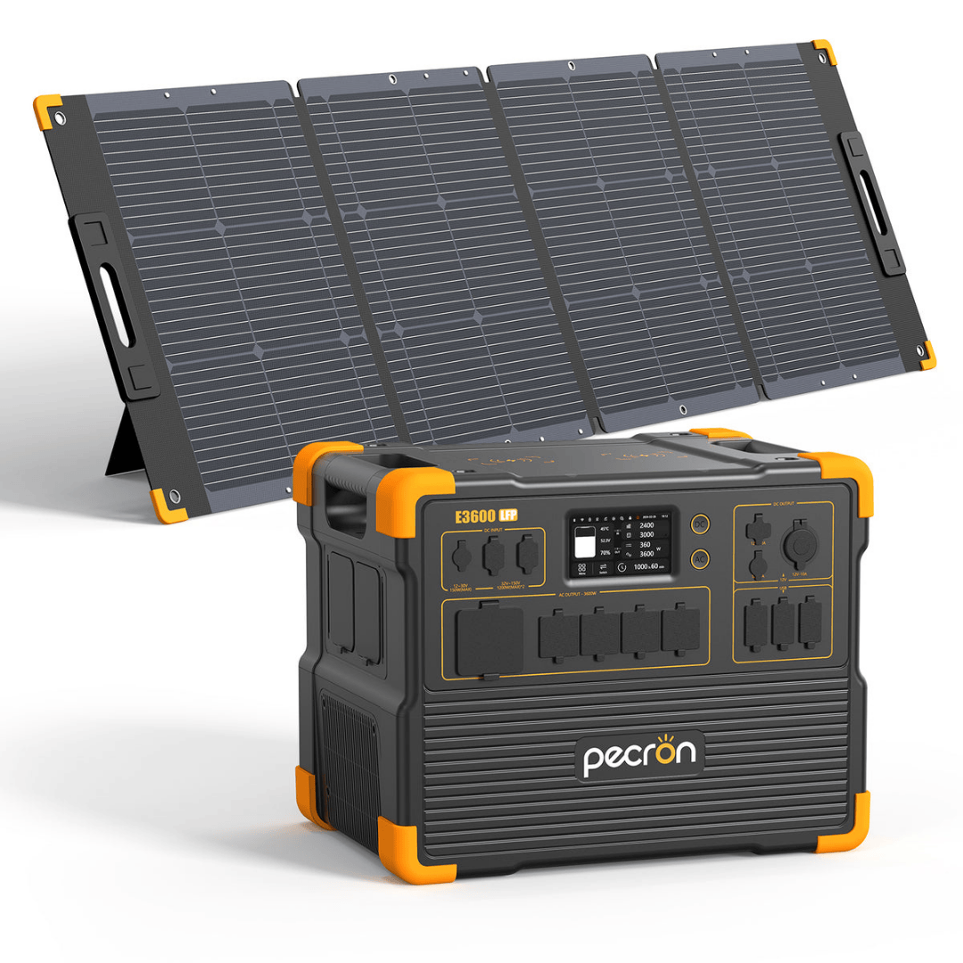 PECRON E3600LFP Portable Power Station with 300W solar panel