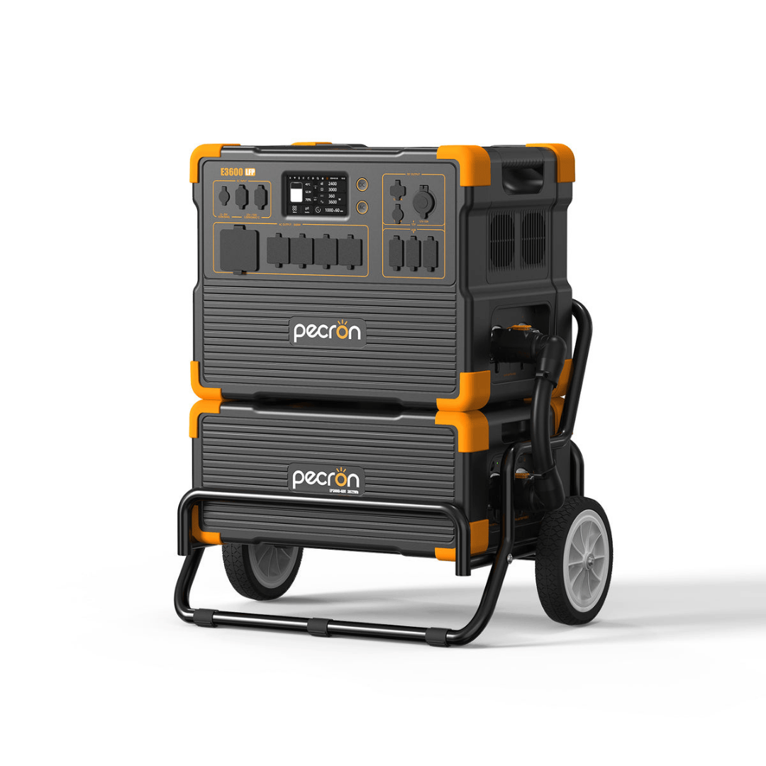 PECRON E3600LFP Portable Power Station with EP3000-48V Battery and trolley