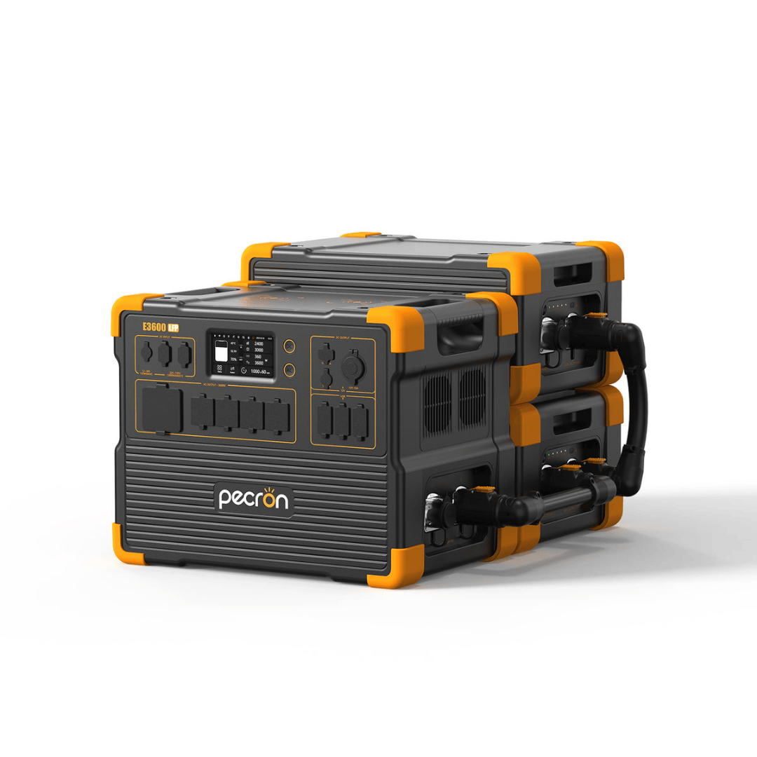 PECRON E3600LFP Portable Power Station with two EP3000-48V Batteries