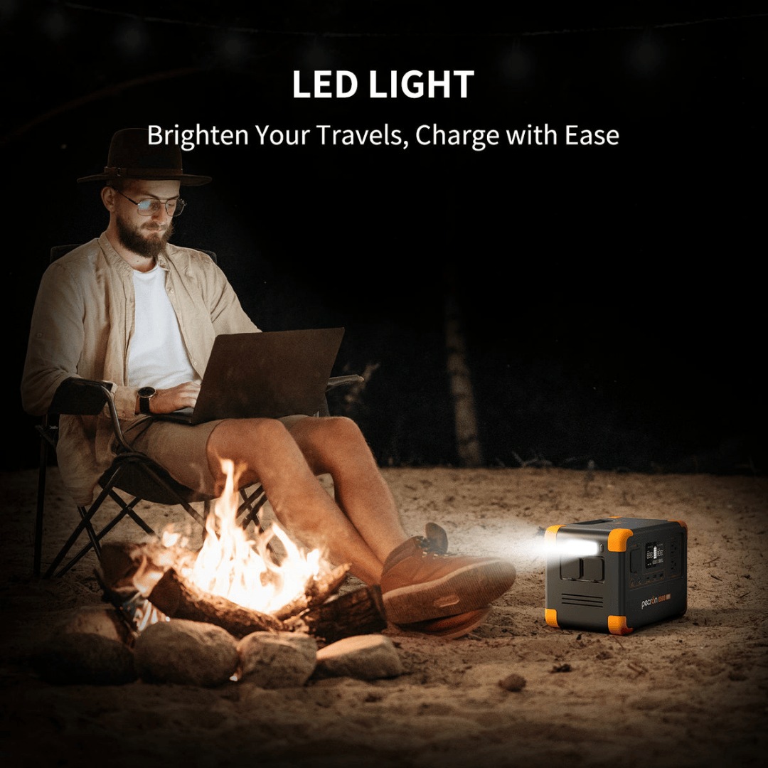 PECRON E500LFP Portable Power Station LED light