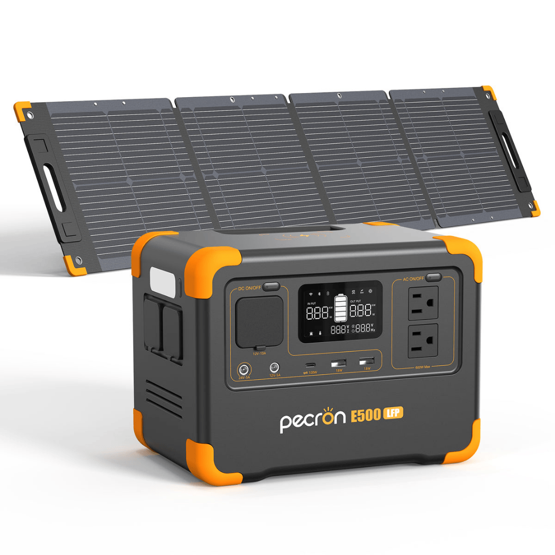 PECRON E500LFP Portable Power Station with 100w solar panel