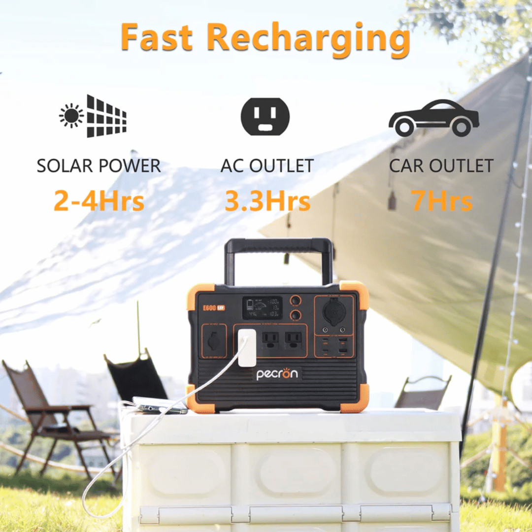 PECRON E600LFP Portable Power Station Charging Times