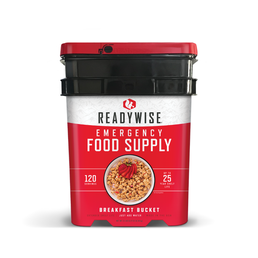 ReadyWise Emergency Food Supply - Breakfast Only Grab and Go Bucket (120 Servings)