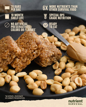 Nutrient Survival - Peanut Butter Bar - Pack of Three Meals