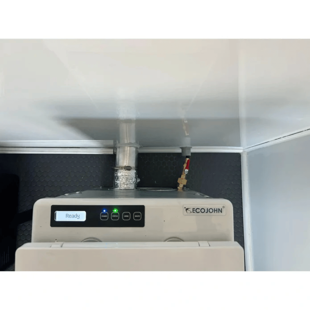 Picture of Portable Restroom with Incinerating Toilet Vent and gas connection