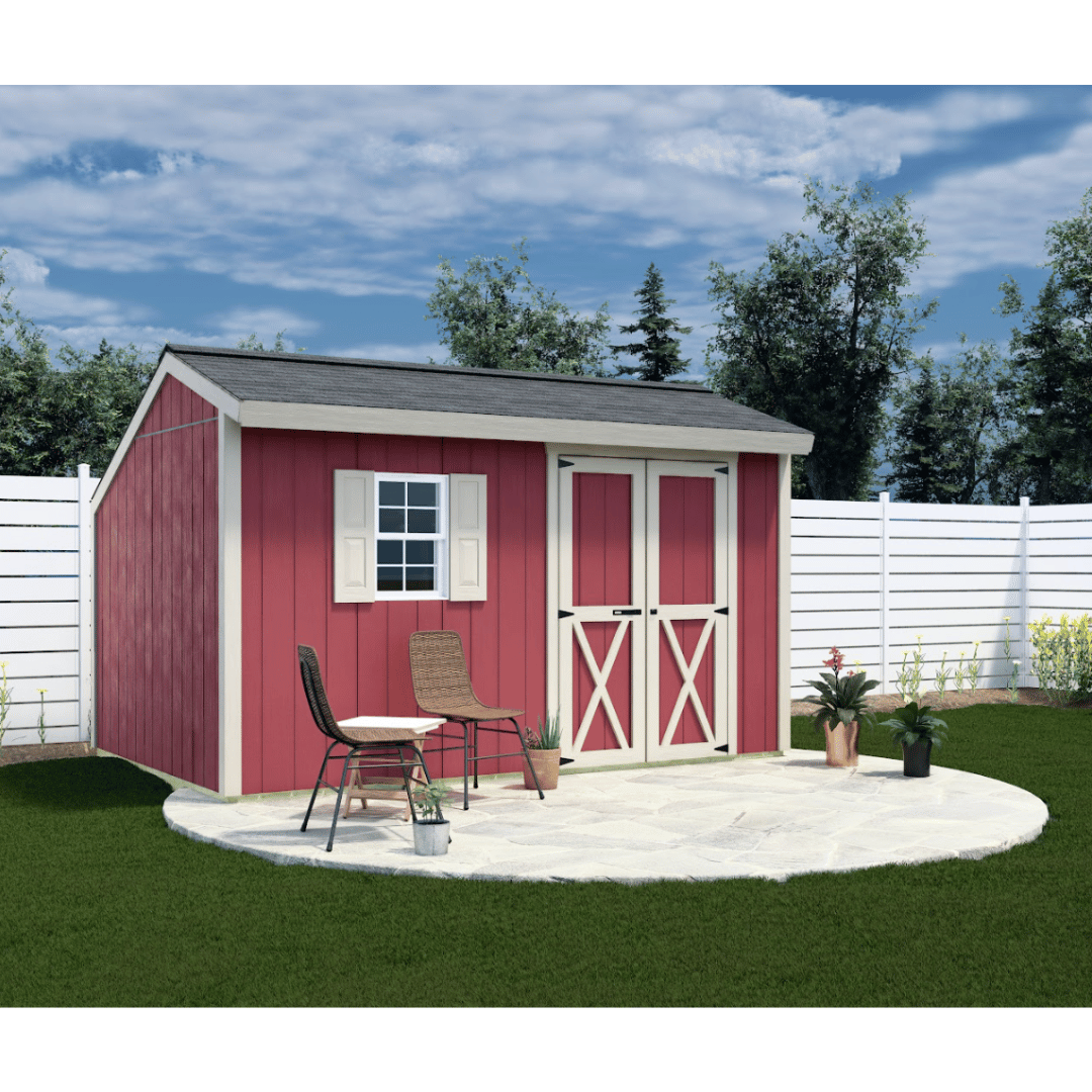 Best Barns Red Sophisticated Salt Box Shed outdoor setup