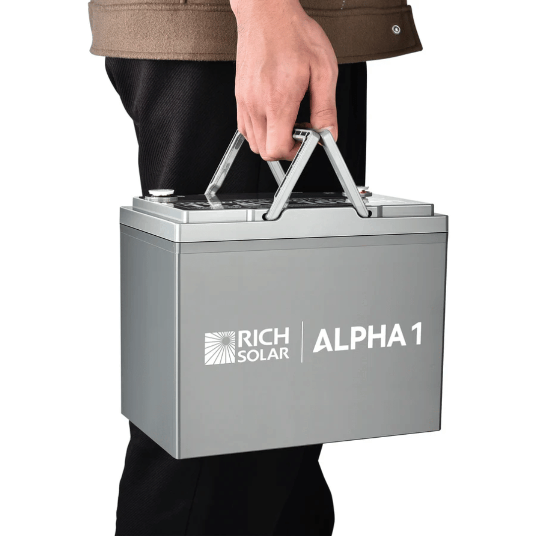 Picture of Rich Solar ALPHA 1 12V 100Ah LiFePO4 Lithium Iron Phosphate Battery Portability