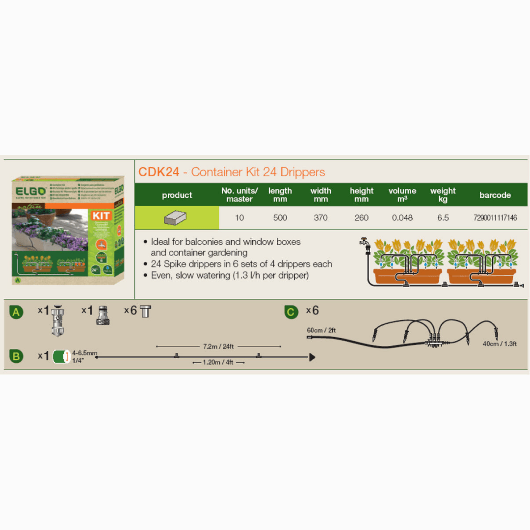 Riverstione Industries GENESIS Dripper Watering Kit - Drip Irrigation Kit 24ft specifications