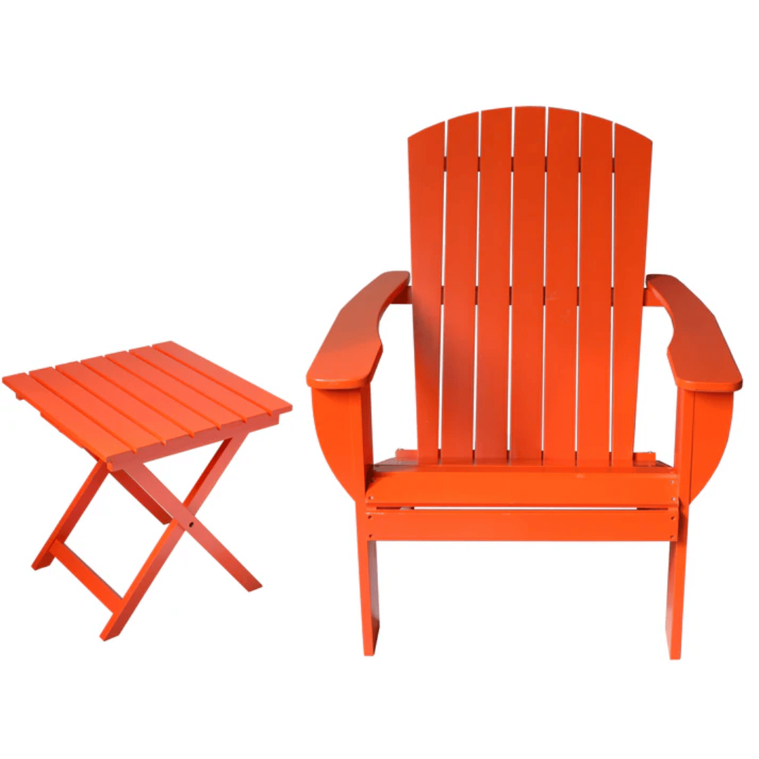 Riverstone Adirondack Chair with Matching Folding Table - Orange