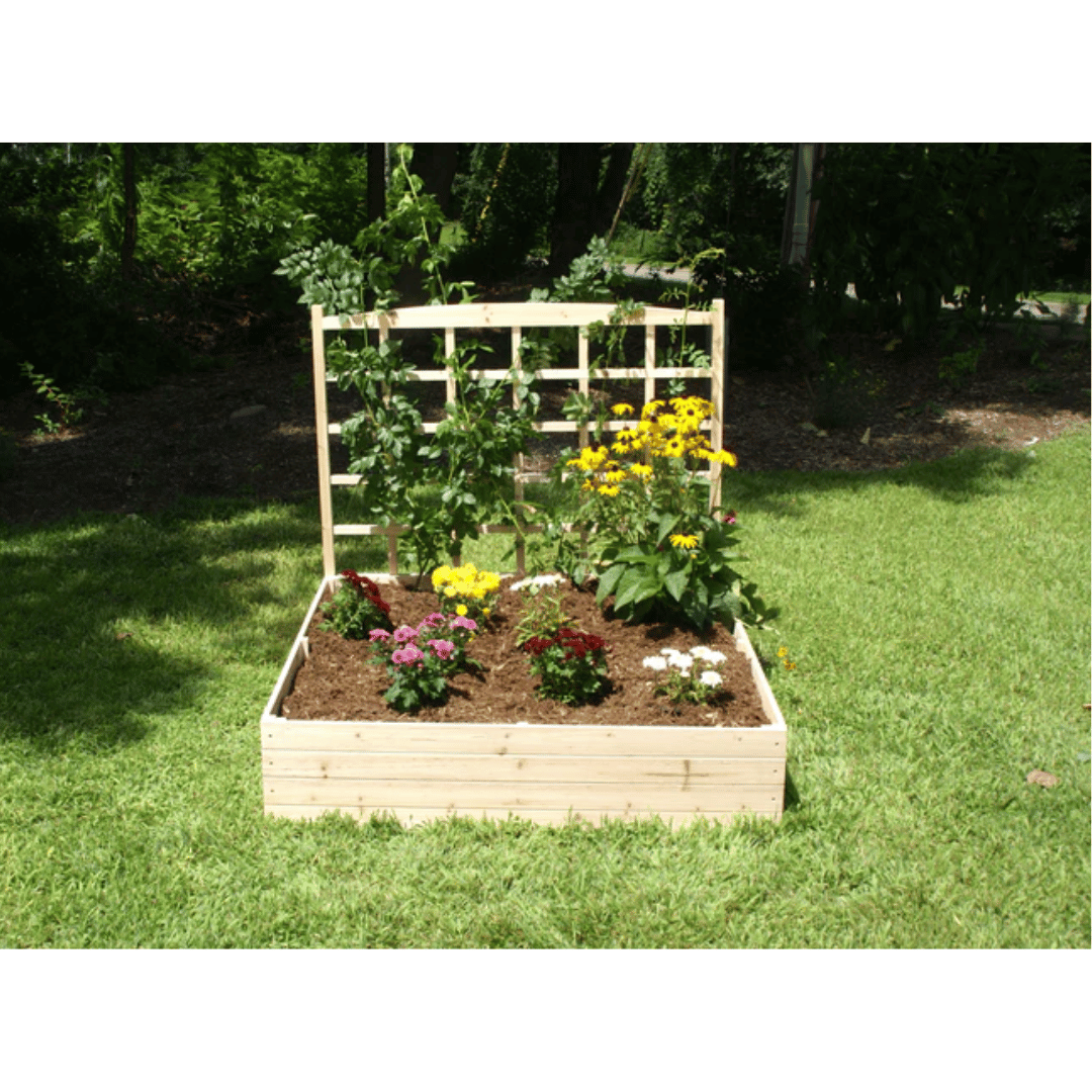 Riverstone EDEN Raised Garden Bed and Trellis with Plants