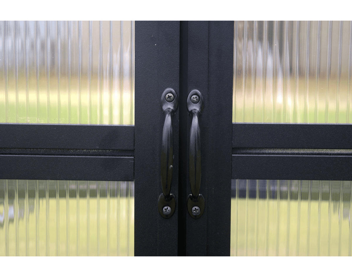 Riverstone MONT Hinged Door Set for Black Greenhouse Door Handles