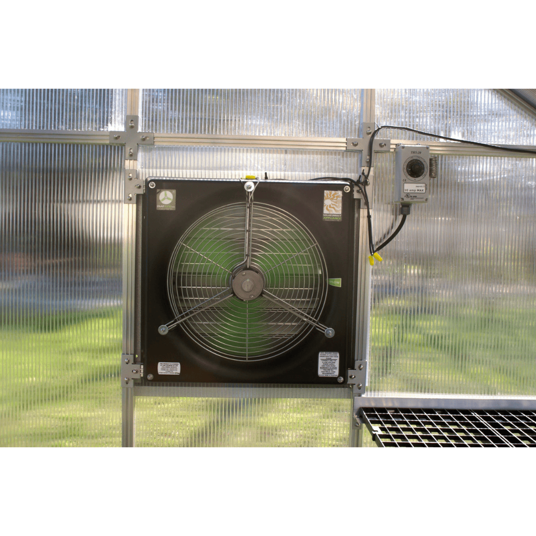 Riverstone MONT Solar Powered Ventilation System greenhouse interior view