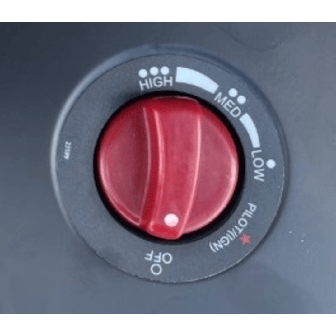 Riverstone Portable Propane Radiant Heater for Patio dial close up view