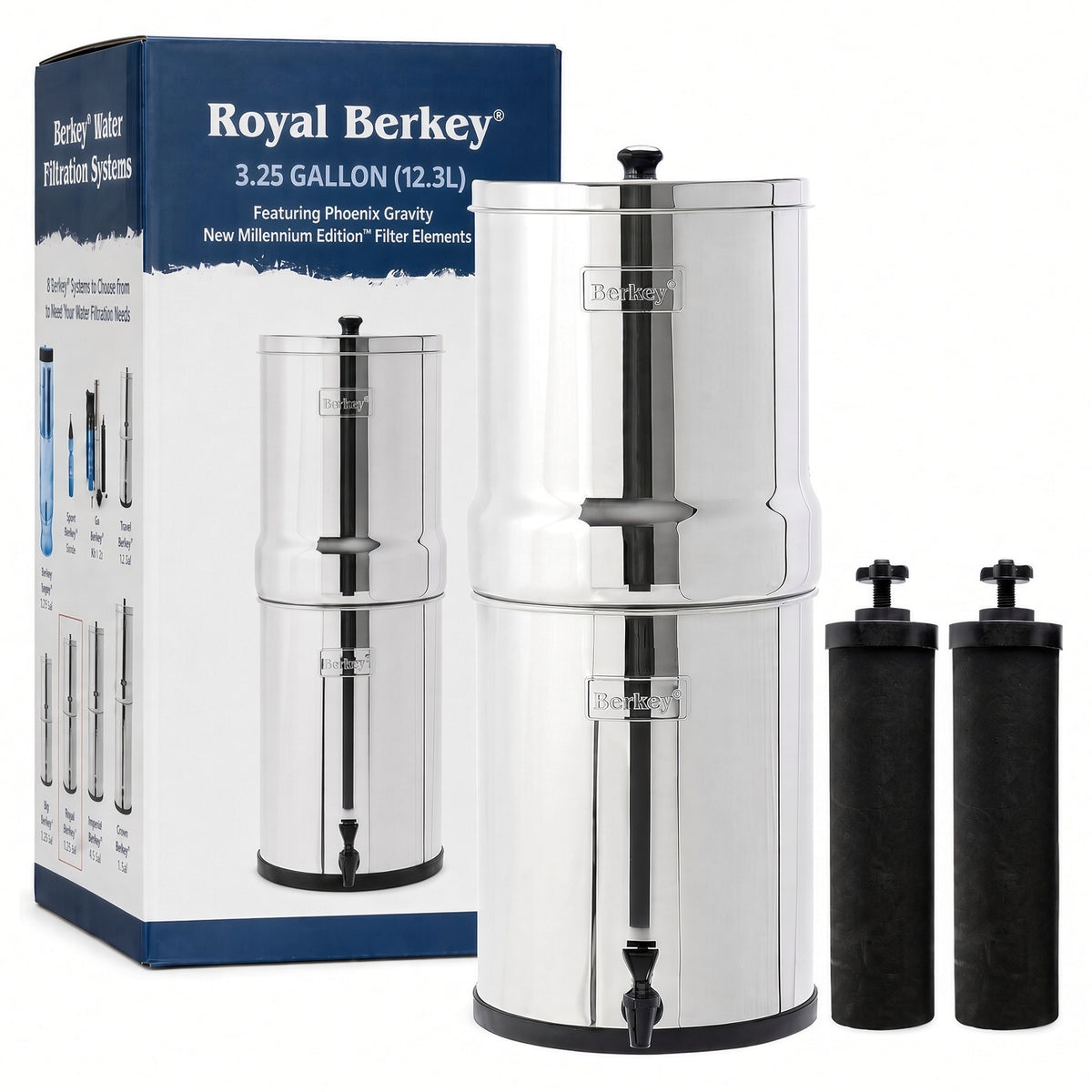 Royal Berkey® System with 2 Phoenix Gravity New Millennium Edition™ Filter Elements