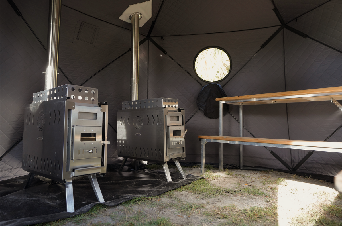 Picture of Dome Sauna Tent Elite Package Stoves and Chairs