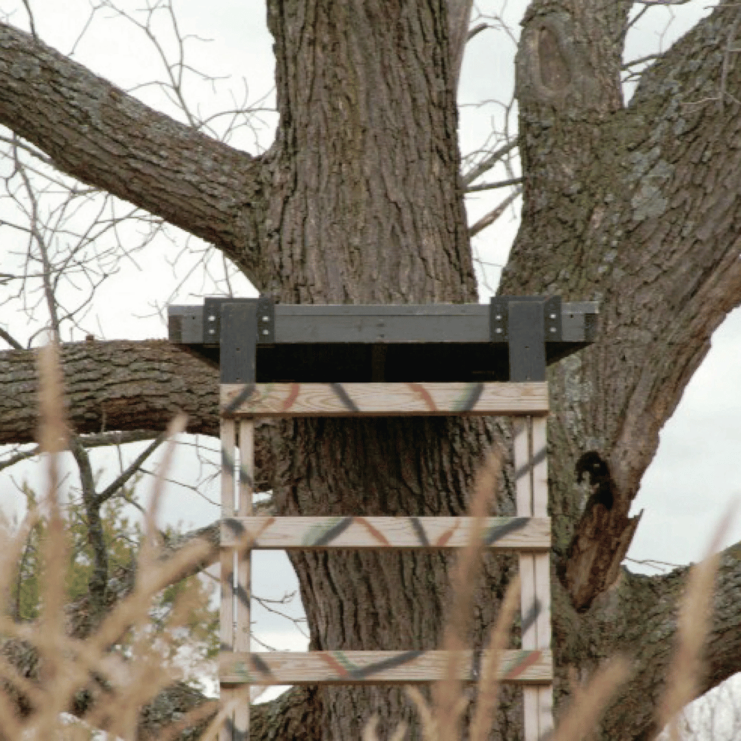 Single Angle Elevator Brackets – Installed on wooden Ladder