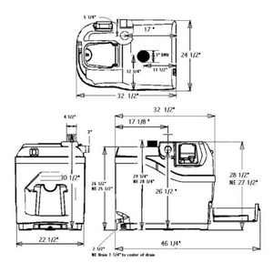 Picture of Sun-Mar Centrex 1000 Central Composting Toilet System Dimensions