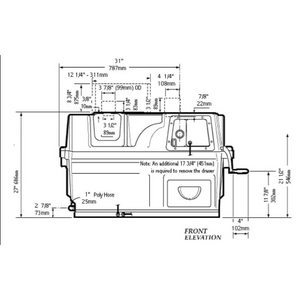 Picture of Sun-Mar Centrex 2000 Central Composting Toilet System Dimensions