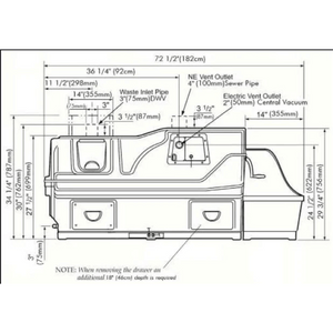 Picture of Sun-Mar Centrex 3000 Central Composting Toilet System  Dimensions