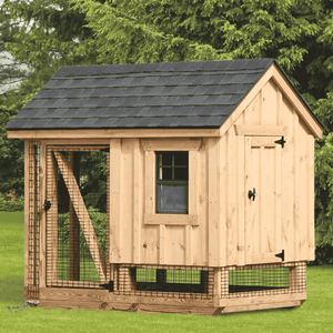 Picture of The Hen House Collection The Combination A46C 4x6 Coop and Run with Board and Batten Siding