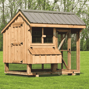 Picture of The Hen House Collection The Combination Q68C 6x8 Chicken Coop and Run with board and batten siding