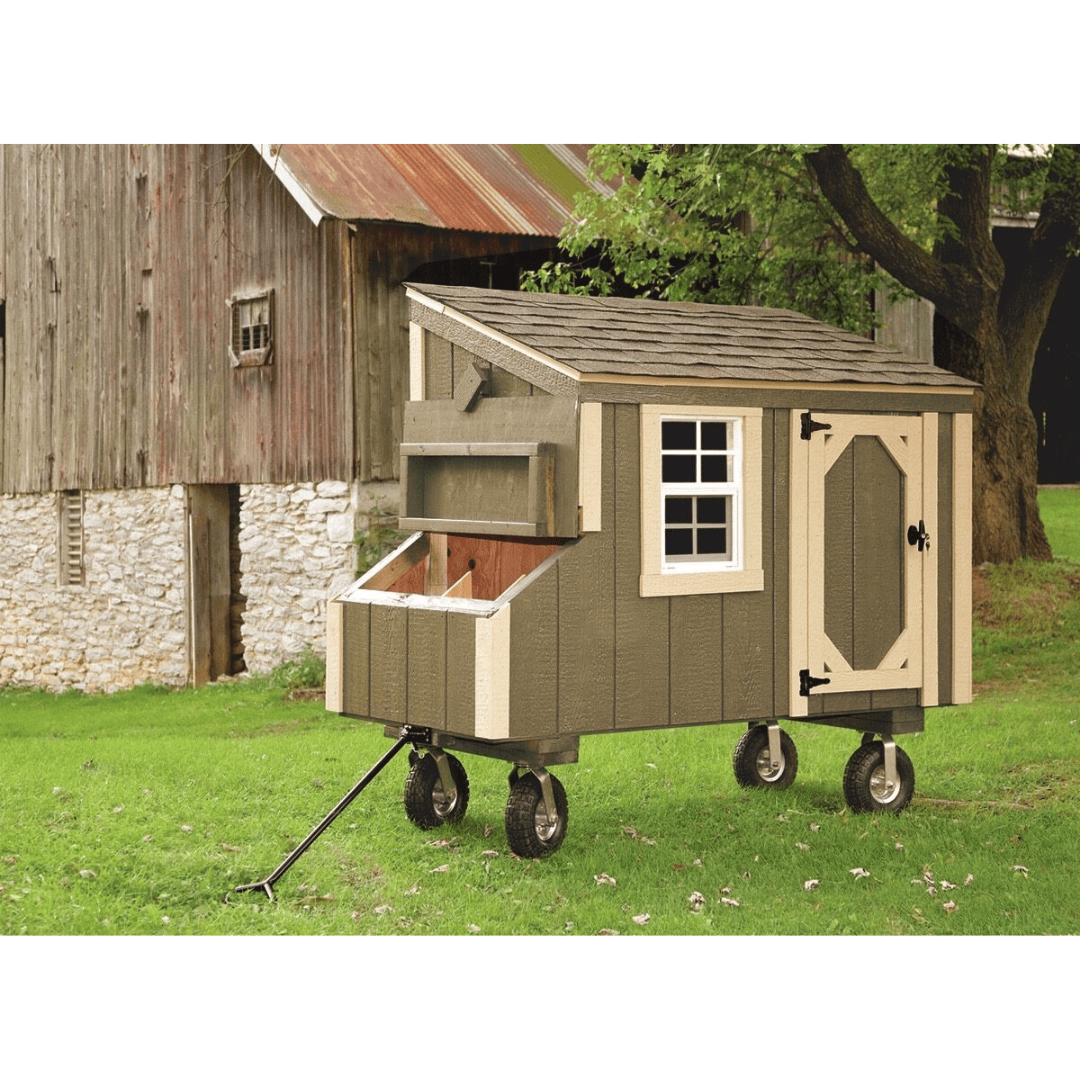 The hen house collection L35 Lean-to 3x5 chicken coop with duratemp siding and optional wheels