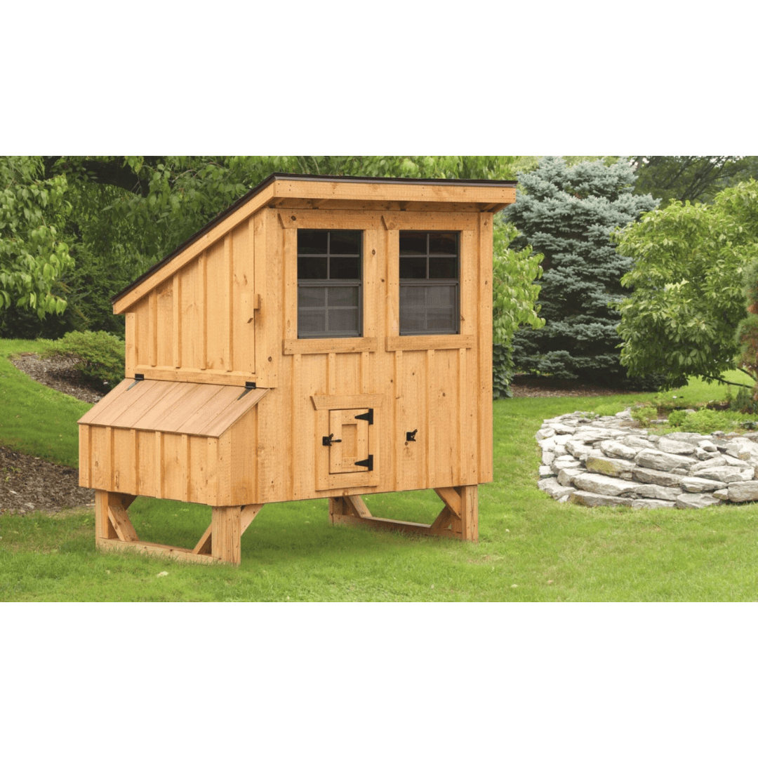 The hen house collection L45 Lean-to 4x5 chicken coop with board and batten siding
