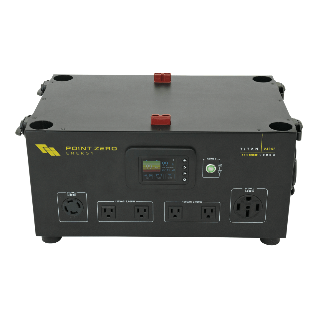 Picture of the Titan 240SP  Solar Generator by Point Zero Energy Module&#39;s front outlets 