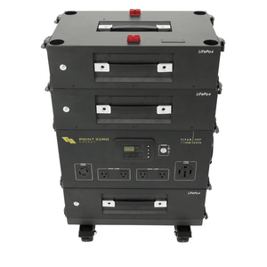 Picture of the Titan 240SP  Solar Generator by Point Zero Energy Module with three batteries 